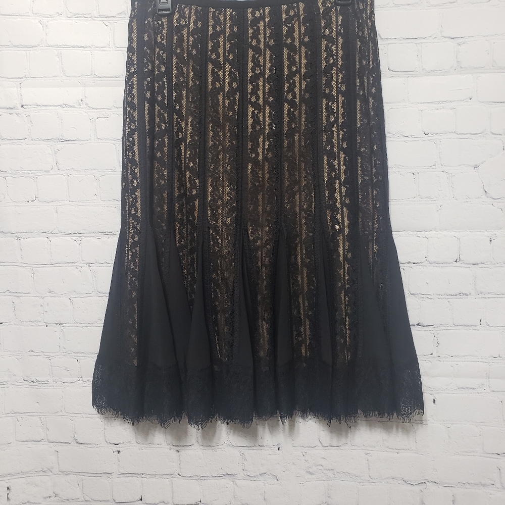 Ann Taylor Loft NWT Sz 6 Black Lace Flare Skirt - Picture 5 of 9